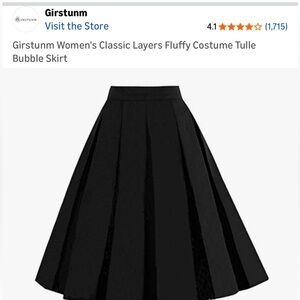 Classic Black Swing/A line Skirt; Plus Size 3X